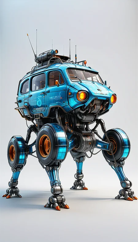 (in ARTIST style:1.4), (masterpiece:1.7), properly positioned, straight, glow blue neon,
View of buggy legged vehicle (science fiction texture, science fiction skin, someplastic, no humans, simple background, simple background, english text, emblem, cable, retro, old style, device, wearable item (transparent:2), transparent skin, transparent texture, mecha, multi legged vehicle,transparent glass paint, mecha),
(masterpiece:1.8), (highest detailed:1.8), perfectly lighted, (contrast), (saturated), (((sharp focus))),
(hyperdetailed:1.3), (intricate details:1.2), (Refined details:1.3), (best quality:1.5), highly detailed textures, vibrant colors,
(ultra sharp focus:1.8), (detailed skin:1.8), (detailed edges:1.8), (thin lines:1.8), (best quality:1.8),
<lora:Apparatus_-_Traction_City_Walkers_Vehicles:0.7>,