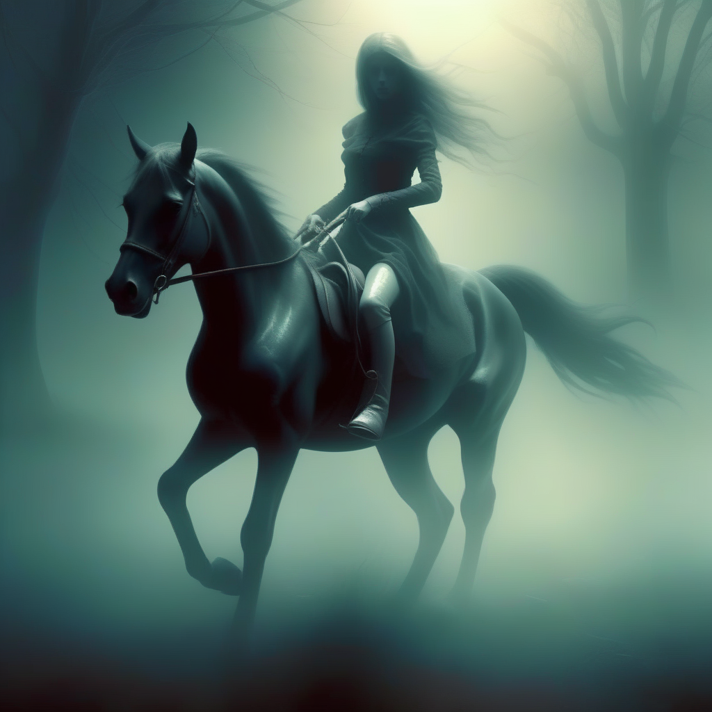 mentixis girl death on horse, dark enigmatic atmosphere <lora:mentixis:1>