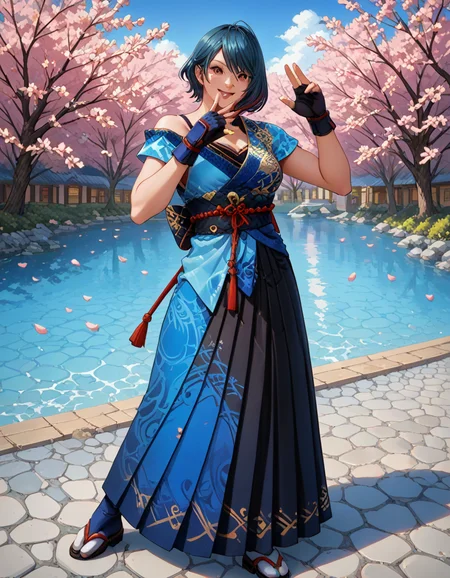score_9, score_8_up, score_7_up, best quality, masterpiece, source_anime,  BREAK
in japanese garden, 1girl, tamaki, multicolored hair, short hair,  tamakiwildwind,  tamakidefault, japanese clothes , hakama, tabi, gloves
, <lora:add-detail-xl:1>  <lora:tamaki:1>, smile, happy, <lora:add-detail-xl:1> <lora:detail_eyes:0.5>, leggy pose, legs extended, emphasizing length and allure
