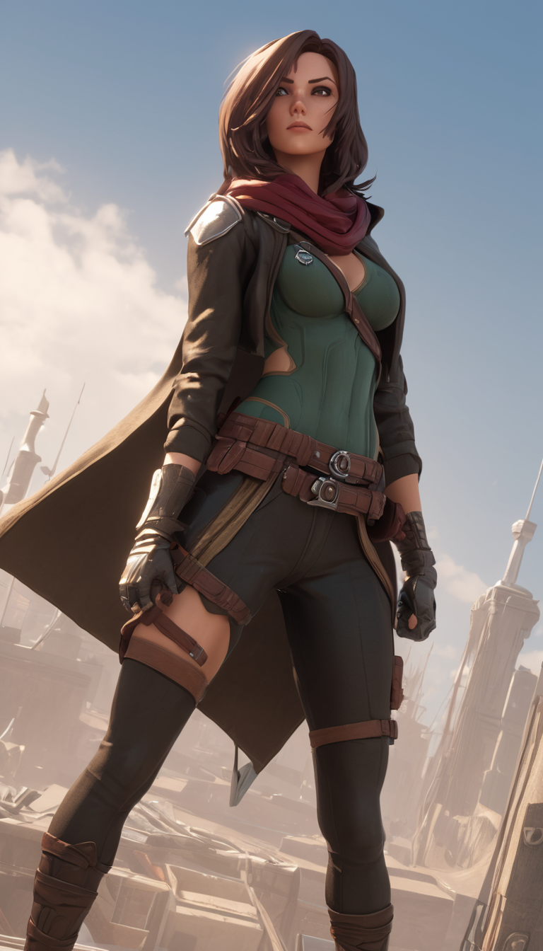 Cinematic scene, hero view, female rogue, action pose, detailed background, masterpiece, best quality, high quality, absurdres <lora:mikumikudance_medium:0.5>