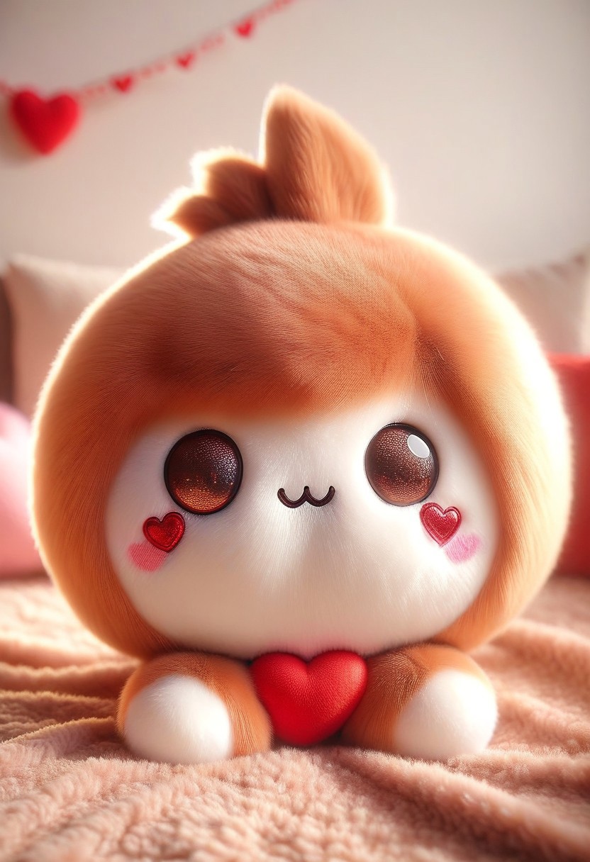 masterpiece, best quality, absurdres, cute copper adorable fluffball, made of plush, ral-smlvltnpls