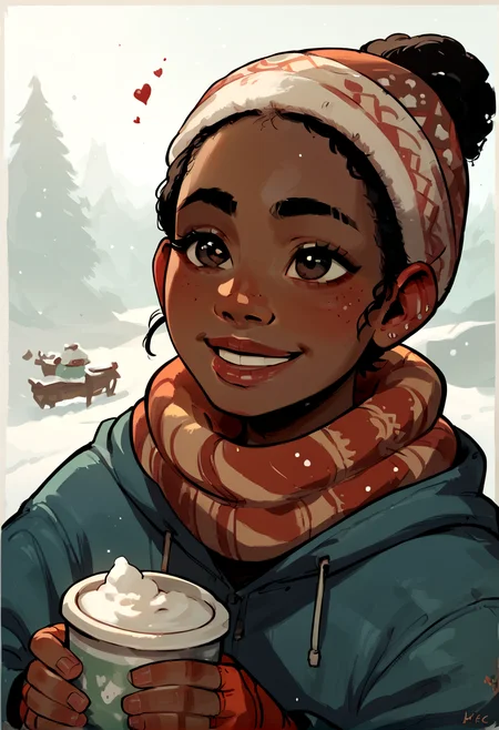 score_9, score_8_up, score_7_up <lora:HentaiEbony:1> 1girl, safe for work, body, <lora:Perfect Hands:0.9>, ebony, little girl, playing in snow, happy, :D, dark skin <lora:Pony_DetailV2.0:0.7> <lora:detailed_notrigger:0.7>