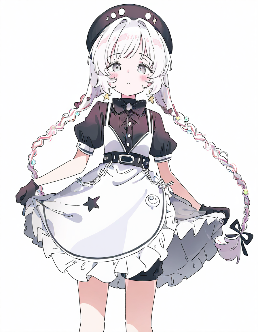 1girl,looking at viewer,(simple background:1.3),(white background:1.2),solo,cowboy shot,qiqiupaidui,(asami-chan:1.3),<lora:qiqiupaidui-000012>,grey eyes,white hair,, masterpiece, best quality, very aesthetic, absurdres,newest, incredibly absurdres,, (Ixy:0.6)),(hiten \(hitenkei\):0.7),