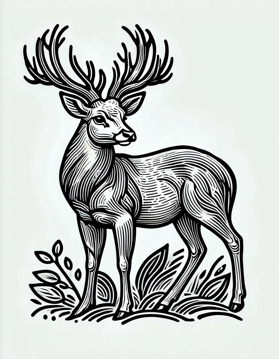 lineartlora, deer