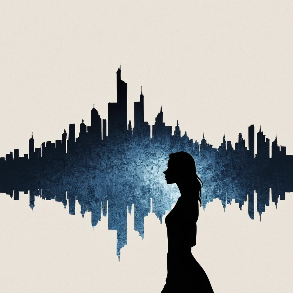PStyl3, cityscape, negative space, abstract, woman, <lora:Maximalist_Drawing_BW:0.7>