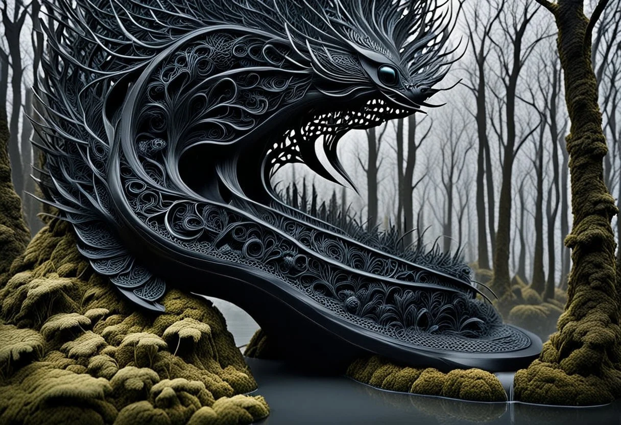 (anime), no human, city ruin, black snake, (masterpiece), score_9