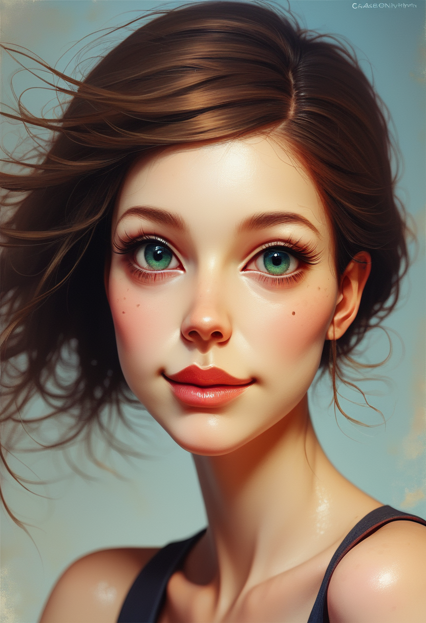 score_9, score_8_up, score_7_up, score_6_up, score_5_up, score_4_up, realistic, A portrait of a woman with long, wavy chestnut brown hair cascading over her shoulders, her green eyes sparkling with mischief, and a subtle, knowing smile on her lips. , backlight, cinematic photoshot <lora:ponys-dream:.9>