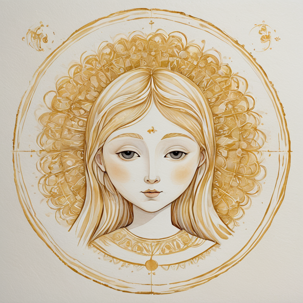 Radiant gold and white icon representing Holy purity, <lora:artfullyCOLORS1_SDXL_V1:0>, <lora:linquivera:0>, linquivera, liiv1 <lora:zavy-cntrst-sdxl:0>, dark, chiaroscuro, low-key, cute, whimsical, watercolor, ink, charcoal,  <lora:artfullyTEXTURIZED_SDXL_V1:1>