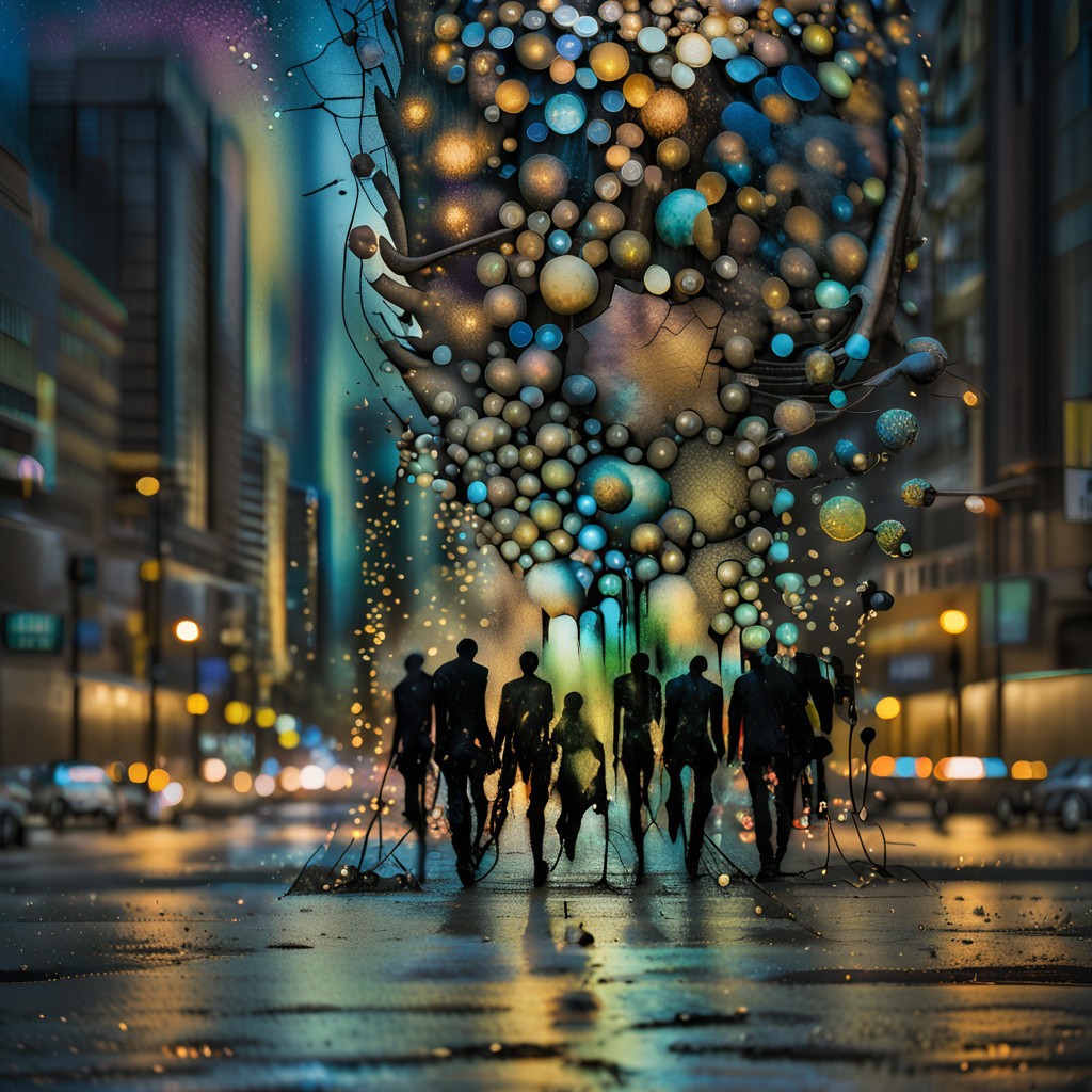 colorful cityscape at night
