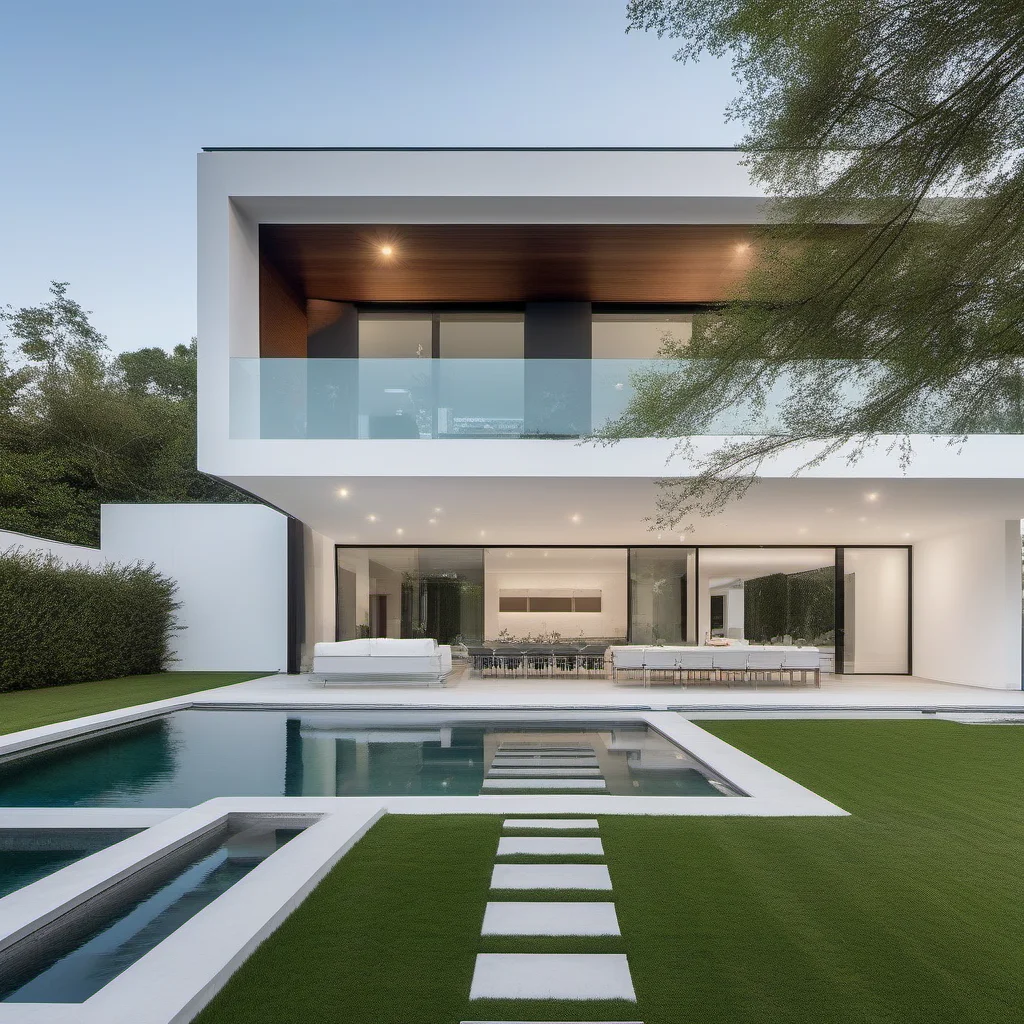 a photo of GDMEXTXL modern house exterior, <lora:gdmextxl-256-40-0032-000004:0.50> , photograph, photography, perfect, master quality, professional photoshoot, award winning photographer, calming symmetry, symmetrical