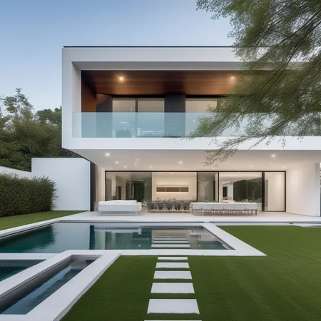 a photo of GDMEXTXL modern house exterior, <lora:gdmextxl-256-40-0032-000004:0.50> , photograph, photography, perfect, master quality, professional photoshoot, award winning photographer, calming symmetry, symmetrical