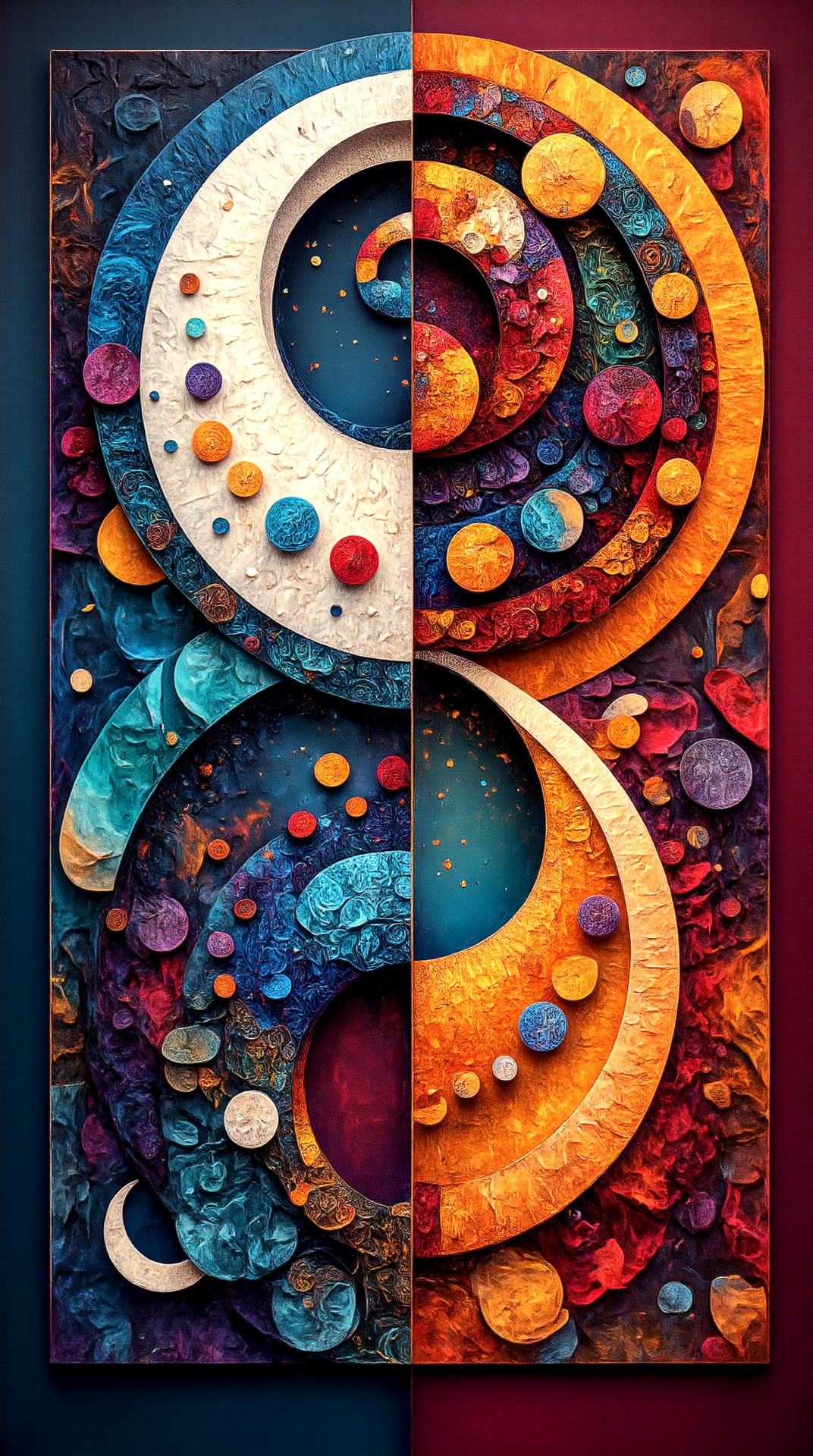 Above and below
right and left
summer, winter, spring, fall
interconnected frenzied opposing interstellar spirals
mobius, tourus
splish, slash, pitter, patter
windswept and winding
growing out of control
centered around contrasting hope 
all will be better and brighter


