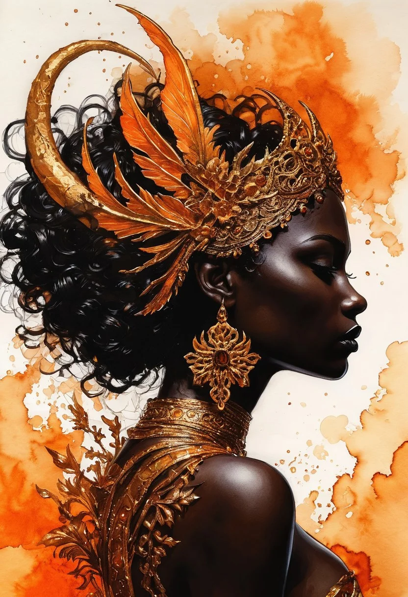 Silhouette Art, breathtaking ( absurdres divine aesthetic FaeTastic extravaganza alcohol ink sketch). amazing, fine, detailed, masterpiece, lovely, charming, awe-inspiring, radiant, magnificent. (all dark hues and fine vibrant orange glowing smoldering accent and shiny gold color scheme:1.02). glossy.
<lora:InkArtXL_1.2:0.4> <lora:FaeTastic:0.35> . award-winning, professional, highly detailed . extremely high-resolution details, photographic, realism pushed to extreme, fine texture, incredibly lifelike, high contrast, well defined .
