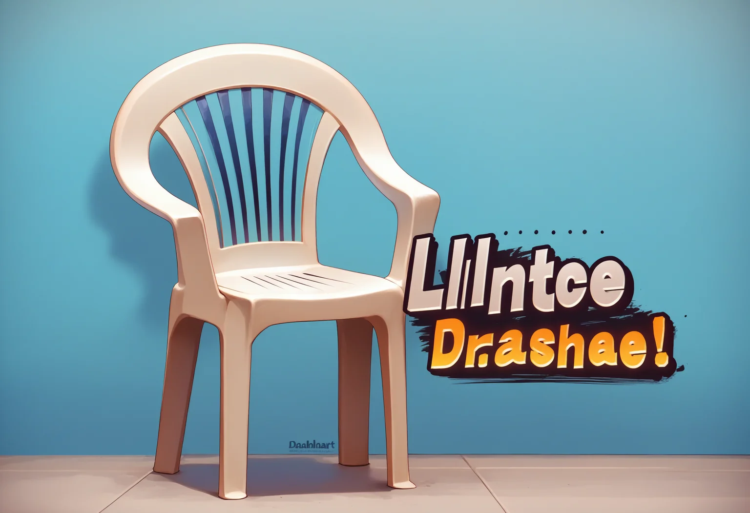 score_9, score_8_up, score_7_up, source_anime, SSBUSplashArt, english text, <lora:SSBUSplashArt_XLPD_1:1.4>, <lora:PlasticChair_XLPD:1>, plastic chair, no humans,