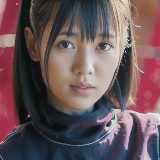 ID photo of 1girl, hres photography, solo focus, looking at viewer, red shirt with collar, <lora:graph2_person:1>