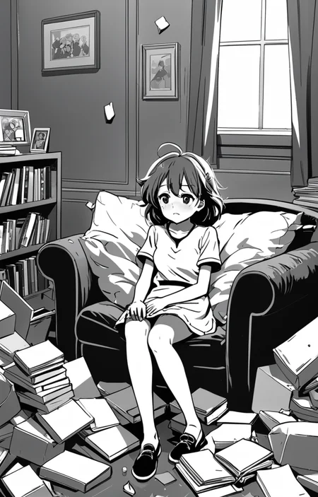 masterpiece,best quality,<lora:tbh373-sdxl:0.6>,illustration,style of exhausted people ,greyscale and white,comic portrait of idolmaster cinderella girls,