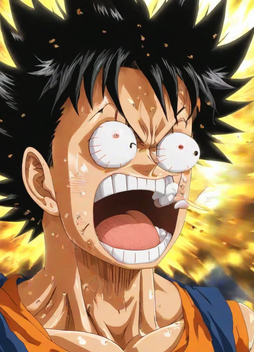 <lora:PE_OP_ShockedFaceMeme:1> PEOPShockedFace, eyes popping out, shocked face, mouth open anime, cartoon,
son goku, dragonball z,
masterpiece, high resolution, octance 4k, high detail,