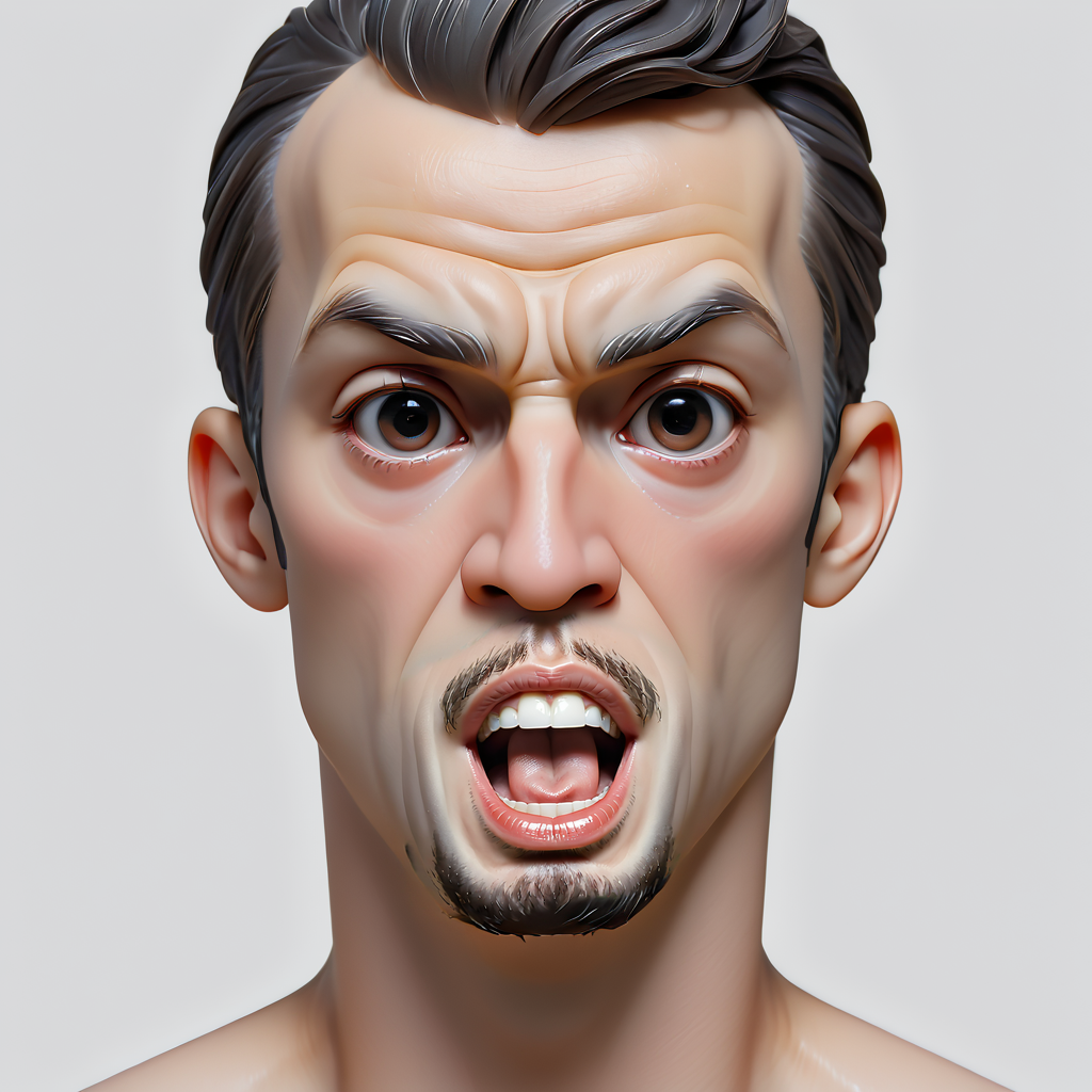 W-Oo mouth, man with facial hair <lora:Everly_Heights_Talk_Mouth_Pony_XL:1>