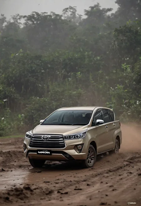 Toyota Innova, morning dawn, offroad