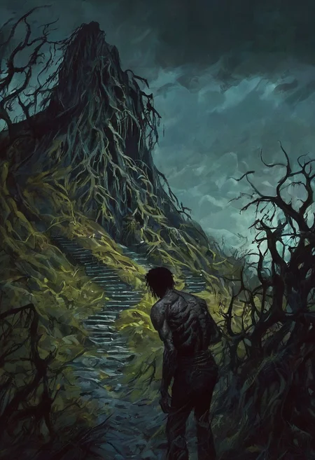 Movie Horror aesthetic, ((colors)), with a pissed off expression, a hunted hill, muscular, screem, stunning background. dark and moody, a mesmerizing blend of light and shadow. masterpiece, absurdres, intricate details
