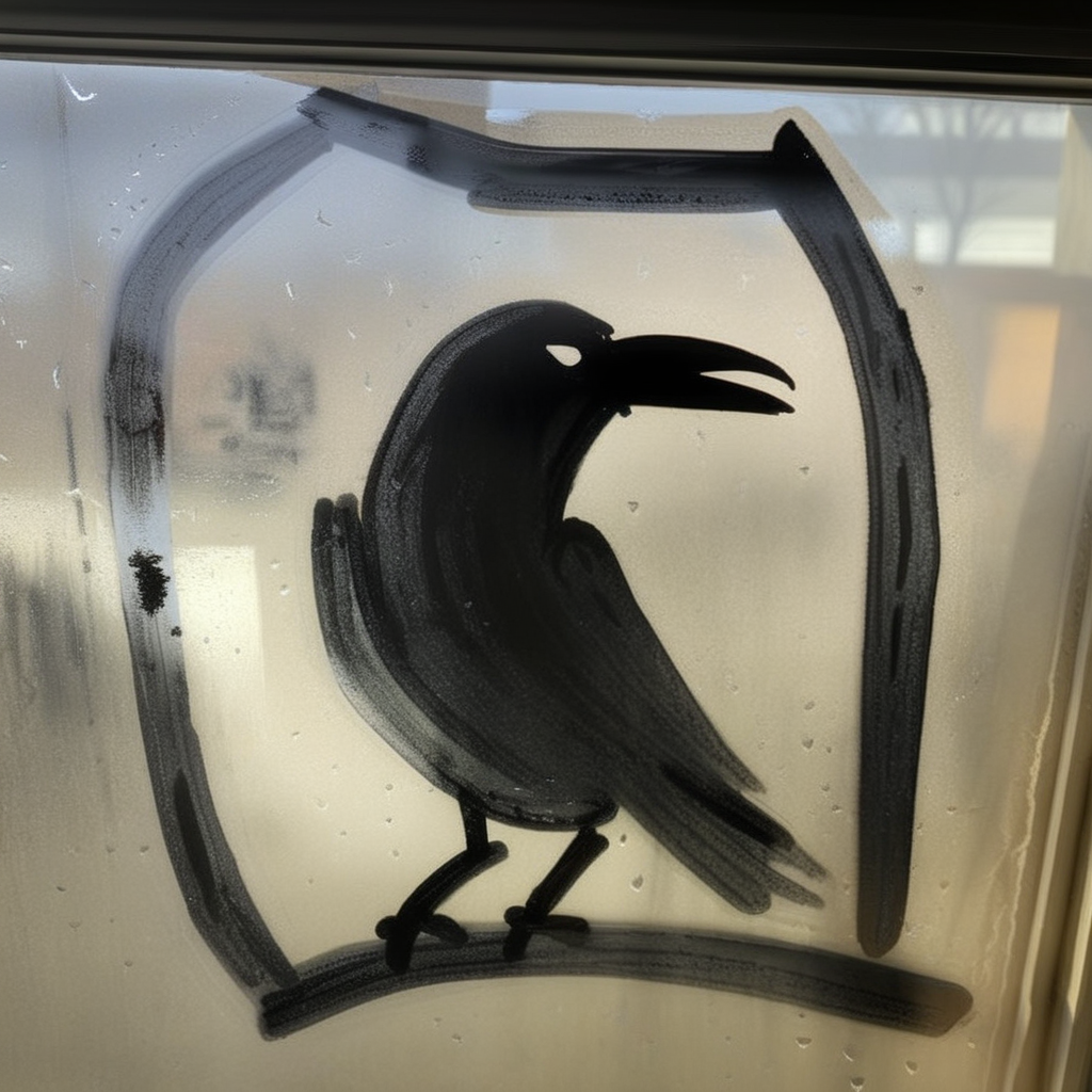 finart raven window drawing<lora:finart:1>