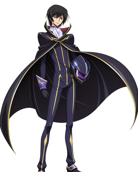 anime coloring,anime screencap,
highres,best quality,masterpiece,
shiny skin,
BREAK
<lora:transparent-background-illustriousxl-lora-nochekaiser:1>,transparent background,simple background,white background,
BREAK
<lora:Lelouch_vi_Britannia_Zero_Code_Geass:1>,
LeluBritish,LelZero,
1boy,solo,male focus,purple eyes,black hair,
long sleeves,gloves,black gloves,cape,uniform,bodysuit,helmet,black cape,unworn helmet,holding helmet,ascot,
standing,full body,