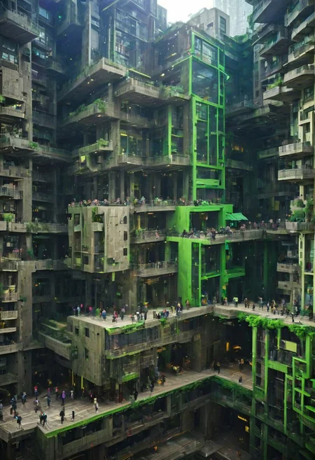 by Dom Qwek and Denys Lasdun,  (magnificent , Abstract Expressionism but extremely beautiful:1.4), (intricate details, masterpiece, best quality:1.4) ,
Cyberpunk style scenery, neon, dystopian, futuristic, digital, vibrant, detailed, high contrast, reminiscent of cyberpunk genre, , looking at viewer, dynamic pose, neon green and purple hue
<lora:add-detail-xl:1> <lora:xl_more_art-full_v1:0.5>  <lora:NicolaSamori:0.5> in the style of nicola samori <lora:looking_at_viewer:2>