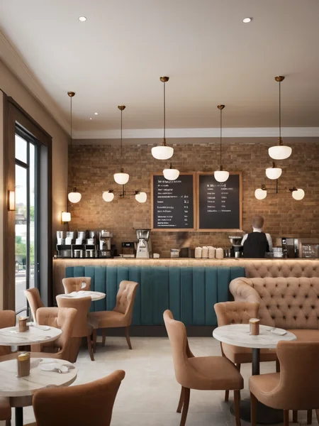 <lora:JJsCoffee_Shop_XL:.9>, ((Coffee Shop)),  indoors,  masterpiece , best quality,  soft lighting, high quality,  enough detail, high resolution, super realistic, Photorealistic, highly detailed,  , table, chair, cup, counter, sofa, ceiling light, door, window, city, street,  ((waiter)),  ((motion blur)),