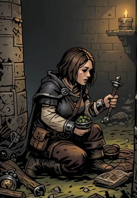 <lora:Darkest_Dungeon:1> darkest dungeon, sprite, 1girl,