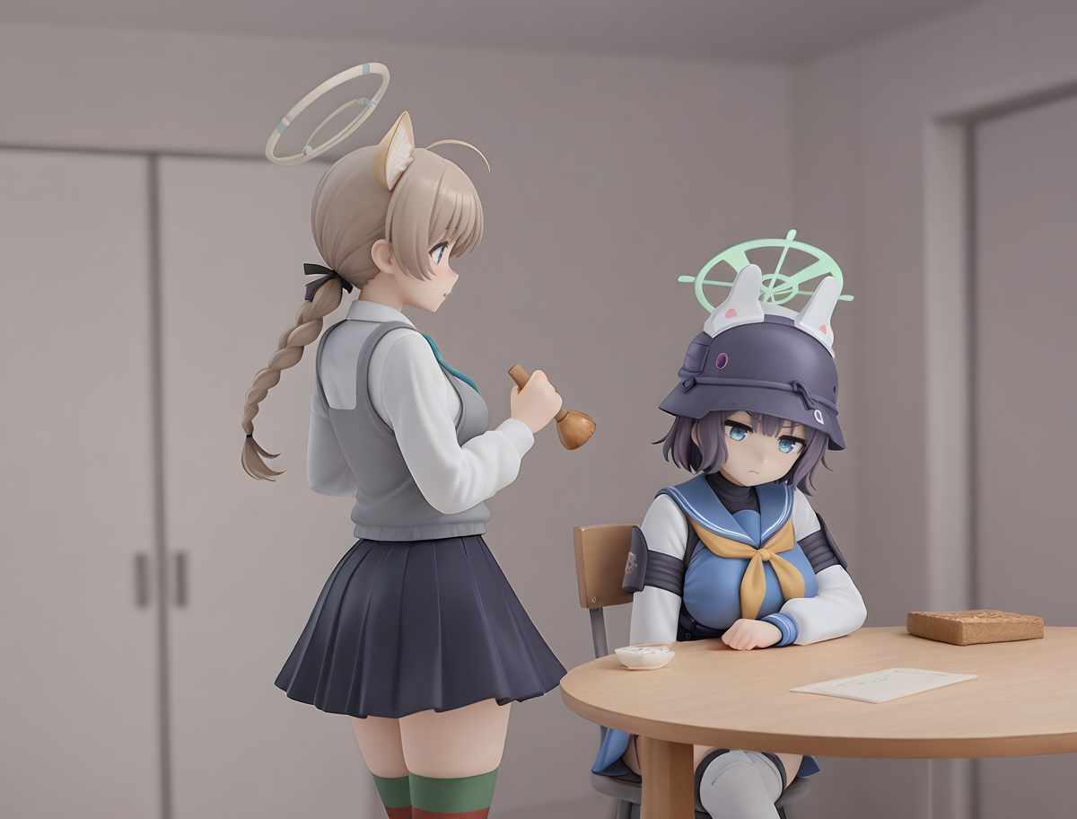room,, <lora:FIG IL:1>,,fig,saki \(blue archive\), lynette bishop, 2 girls