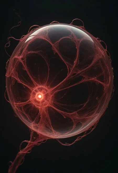 Create a vivid description for an intensely glowing red photo of a thought bubble, intertwined with numerous winding thoughts, ideas, and impulses. The bubble is surrounded and compressed by darkness.
very detailed, atmospheric haze, Film grain, cinematic film still, shallow depth of field, highly detailed, high budget, cinemascope, moody, epic, OverallDetail, gorgeous, 2000s vintage RAW photo, photorealistic, candid camera, color graded cinematic, eye catchlights, atmospheric lighting, skin pores, imperfections, natural, shallow dof