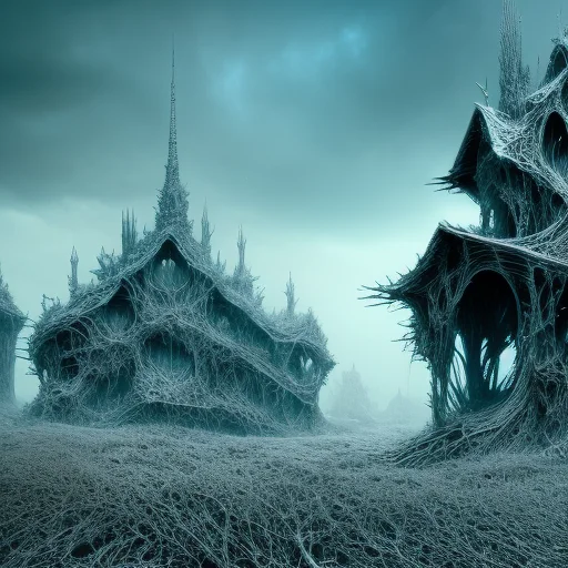 mity mountains, abandoned mansion, gravestones, sharp focus, 4k, art by RFKTR_bontrex-150 and RFKTR_rootrex