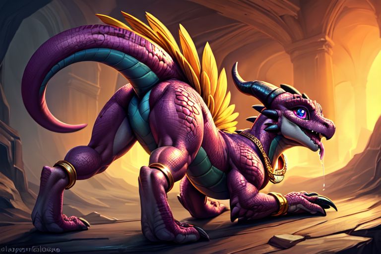 scalie, anthro, ((female)), ((kobold:1.3)), detailed pink scales, detailed scales, intricate scales, ((small breasts)), (nude), (detailed face), (detailed eyes:2), (big eyes:0.5), claws, open mouth, grin, (fangs:1.3), cute, young, muscular, athletic, elegant, beautiful, claws, (slit pupils), bright eyes, expressive eyes, (chubby:0.5), (plump:0.5), smiling, happy, 
((((head with thick long feathers)))), ((feathered arms, feathered legs)) covered in feathers, 
presenting, all fours, ass up, raised tail, rear view shot, back turned, facing away, backside,
(saliva), (drooling:0.5),
<lora:dragon:0.1>,
<lora:addmoredetails:0.1>,
<lora:Velociraptor_Dino:0.1>,
<lora:deathclaw:0.1>,
<lora:azt3ch:0.1>,
<lora:sailor_moon:1.0>
by darkgem, by thesecretcave, by silverfox5213, , 
((golden bracelet, golden anklet, golden necklace, golden earrings, iridescent gold, collar, golden tiara)),
noon, sunlight, 
on a beach, 
(ambient light on the body),
Ray tracing, dutch angle, concept art, highly detailed, (hi res), ((masterpiece)), ((best quality)) masterpiece, best quality, masterpiece, best quality, cinematic composition, (masterpiece, best quality, ultra realistic, 4k, (high detail:1.3), sharp focus,