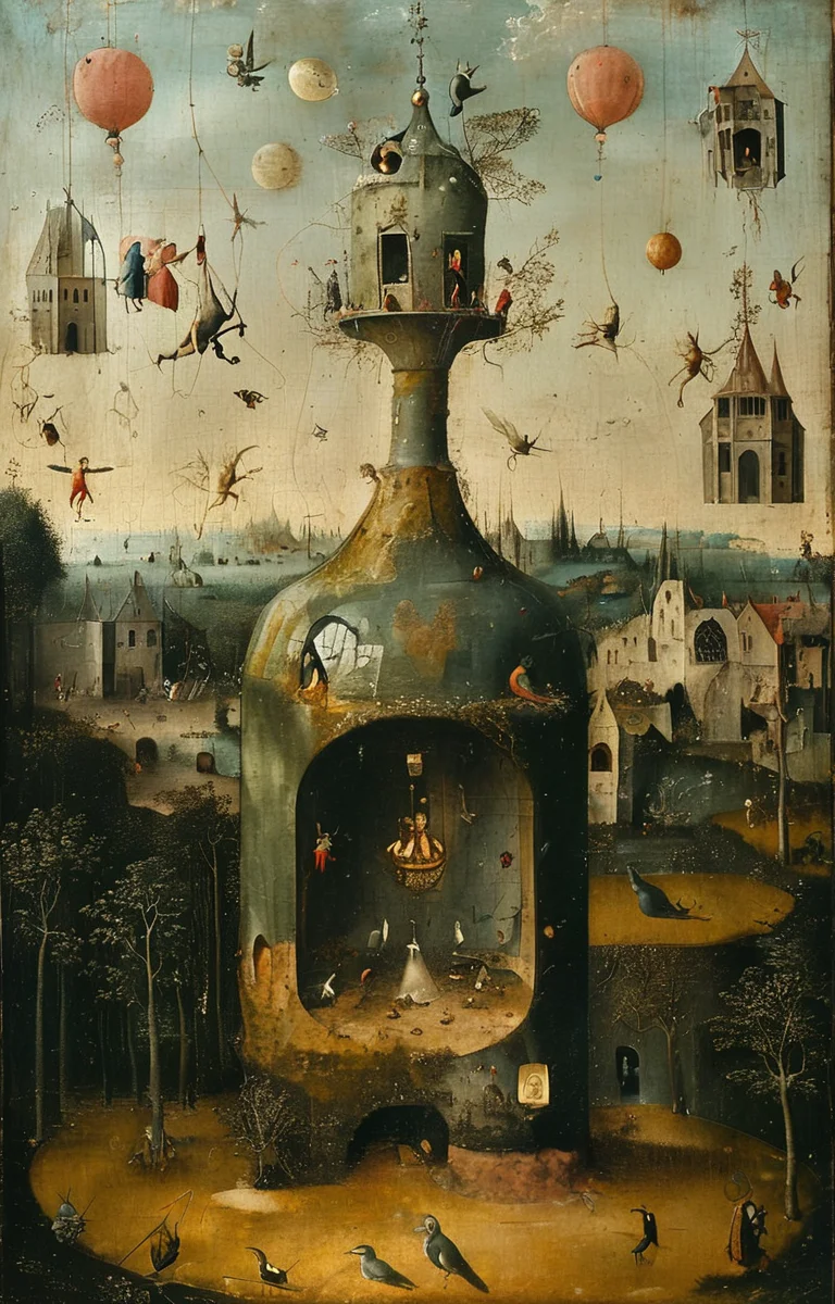masterpiece,best quality,<lora:tbh189-sdxl:0.9>,illustration,style of Hieronymus Bosch