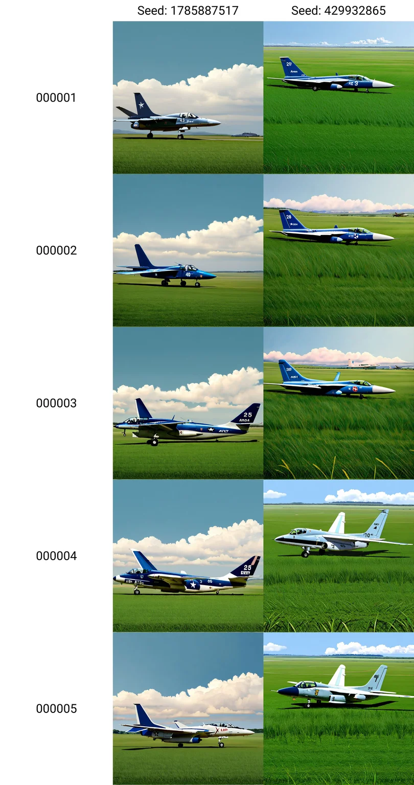 a-3 skywarrior,2others,no humans,outdoors,vehicle focus,fighter jet,military,grass,day,ambiguous gender,field,blue sky,pilot,cloud,<lora:lexington (cv-16) (warship girls r)v1.1-000001:1>,