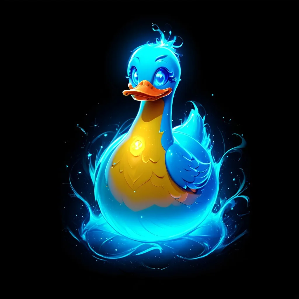 score_9, score_8_up, score_7_up, score_6_up, score_5_up,  <lora:p4tr0nusXLP:1> p4tr0nus, no humans, glowing, black background, blue theme, duck, curvy, plump,perfthig
