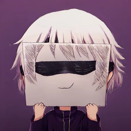 score_9, score_8_up, score_7_up, <lora:PaperLikeFacePony:0.6> PaperLikeFace, 1boy,SatoruGojo, solo, furry,holding paper with emoji face, covered eyes, black blindfold,purple jacket,chibi,white hair,<lora:GojoSatoruPony19:0.6> , <lora:PaperLikeFacePony21:0.6> PaperLikeFace, high collar, blindfold, covered eyes, black blindfold, purple jacke