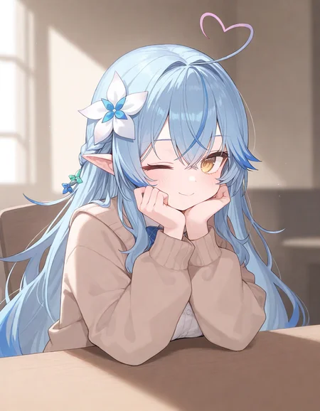 1girl, yukihana lamy, momoko \(momopoco\), sumiyao \(amam\), reel \(riru\), e-note, konnyaku \(kk-monmon\), ciloranko, ningen mame, head rest, wince, wink, turning head,
very awa, very aesthetic, masterpiece, best quality, amazing quality, absurdres <lora:dj_sloppa_ill_v2:0.1> <lora:nyaliaXLNBVP1lokrV6311P:0.1> <lora:n_XLNBVP1lokrV6311P:0.2> <lora:ricotte2:0.2>