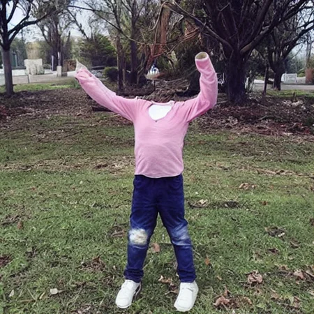 invisible little girl at the school yard