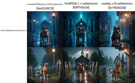 score_9, score_8_up, score_7_up, dog, rain, wet fur, somber, graveyard
<lora:VividRealismColorEnhancer:.6>, volumetric lighting, depth of field, cinematic, vibrant, shadows, detailed,