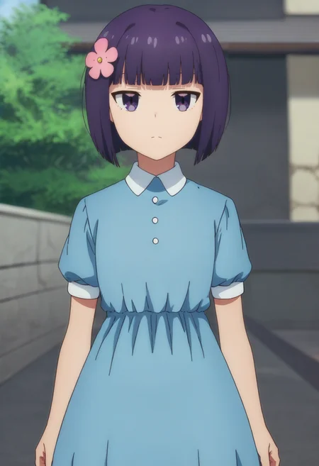score_9, score_8_up, score_7_up, , <lora:add-detail-xl:3>,
BREAK
<lora:misuzu_flashback:0.8>, misuzu, 1girl, purple eyes, purple hair, short hair, bob cut, hair flower, blue dress, puffy sleeves, closed mouth,
BREAK
solo, , standing,