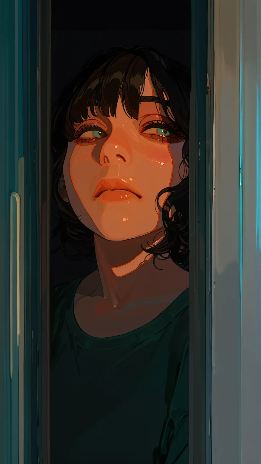masterpiece, newest,absurdres,incredibly absurdres, best quality, amazing quality, very aesthetic, ligne claire, casual,
1girl, dark, spot light, warm light,
<lora:Semi-realism_illustrious:1> Semi-realism <lora:Elijah_pink_artstyle:1>