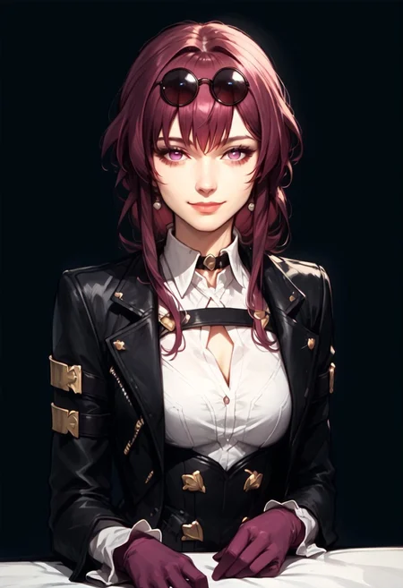 ((zPDXL3)), ((zPDXLxxx)), (score_9), score_8_up, score_7_up, score_6_up, score_5_up, score_4_up, BREAK, 1girl, solo, <lora:kafka xl v1:1> kafka hsr, 1girl, solo, gloves, eyewear on head, breasts, sunglasses, looking at viewer, smile, bangs, closed mouth, upper body, shirt, long sleeves, jacket, purple gloves, white shirt, large breasts, long hair, black jacket, choker,smile, arched back, sexy pose, bedroom, sitting, supermodel , slim, ab_crack, thighhighs, armlet, linea alba, teardrop breasts,
<lora:d4rk01lXLP:0.55>