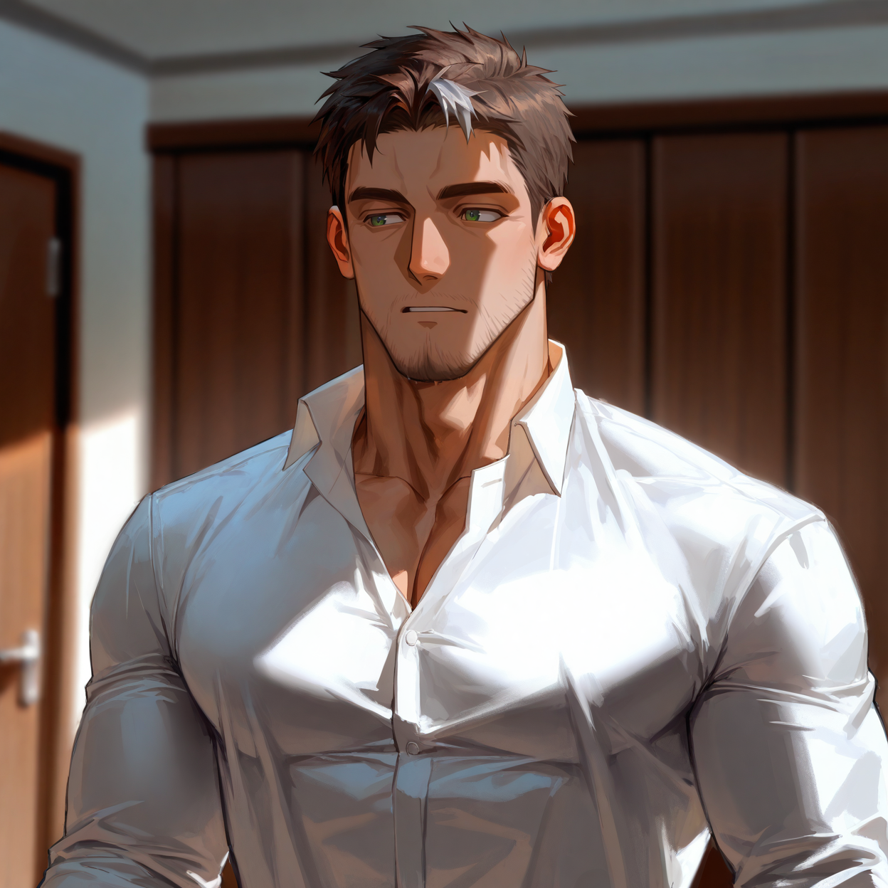 <lora:Beryl Gardinant:.7>, Beryl, Brown hair, grey hair, green eyes, stubble, mature male
(very short hair, beard, bara, mature, facial hair, stubble, beard, full beard, sideburn, beard, a lot of beard, ), facial hair,male focus, muscular male, muscular male, bara, mature,  bara, mature, aixiwuganda_(20222192), very awa, masterpiece, best quality, absurdres, newest, perfect quality, detailed background, intricate details,
<lora:slider_Body Type_alpha1.0_rank4_noxattn_last:3><lora:Anime Summer Days 2 Style SDXL_LoRA_Pony Diffusion V6 XL:.6><lora:slider_cfg_scale_boost:.7><lora:Artist6p:.55>, Artist6p, Artist04p,<lora:slider_il_brightness_slider_d1:-1><lora:slider_il_contrast_slider_d1:-1><lora:slider_DarkSlider1.2_alpha1.0_rank16_full_300steps:-.6>