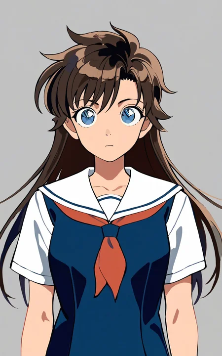 8k, best quality, masterpiece, (ultra-detailed), (high detailed skin),
upper body, mid shot, standing, looking at viewer, (solo:1.2), simple background, white background,
<lora:zsqz-a3-Tanger-000013:0.8>, zsqz, qinshan artist style, 1girl, solo, long hair, brown hair, blue eyes,
school uniform,