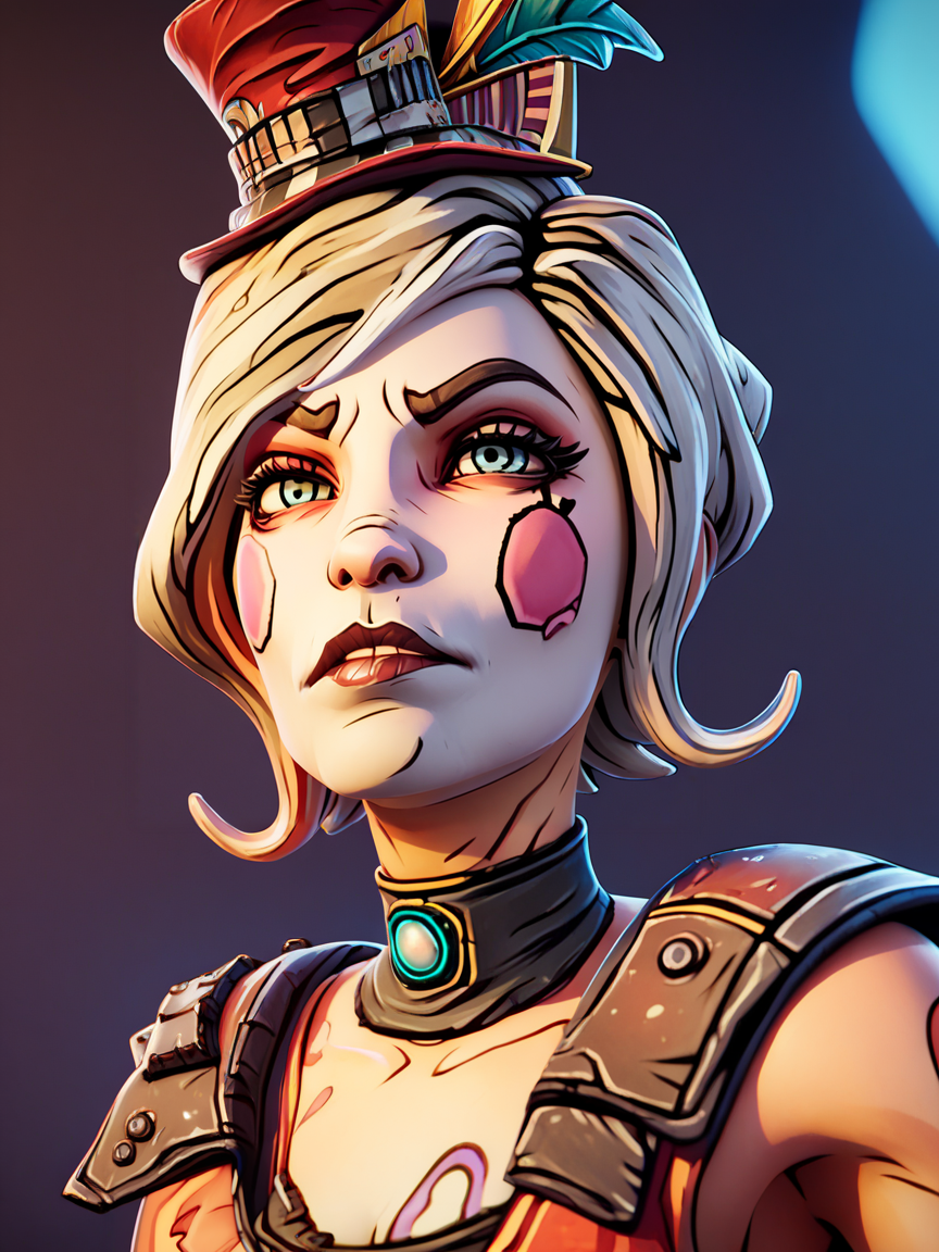 score_9, score_8_up, score_7_up, score_6_up, score_5_up,  <lora:borderlandsXLP:1> borderlands, 1girl, mad moxxi,