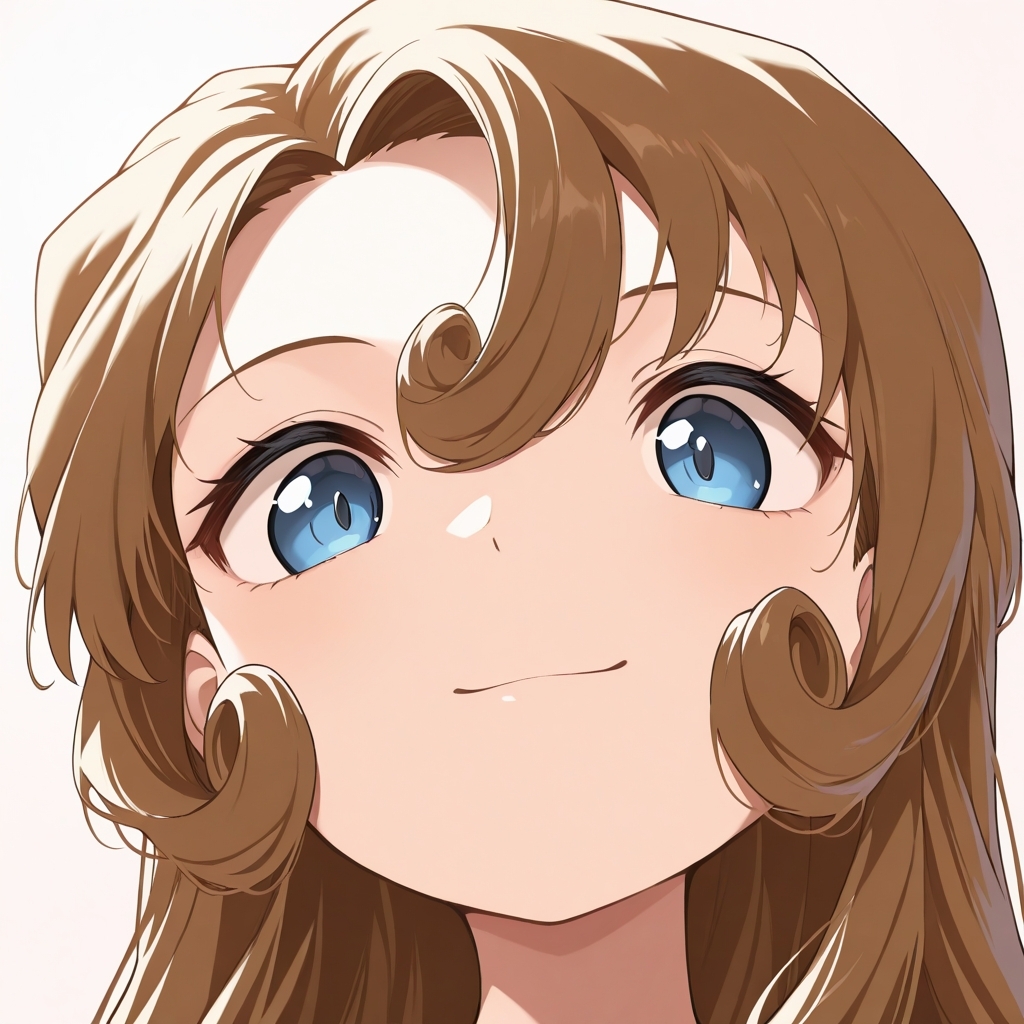 masterpiece, best quality, highres, simple background, looking at viewer, big head, from below, smile,
1girl, solo, kudo yukiko, blue eyes, 
<lora:kudo_yukiko_il_v1:1> <lora:goofy_ahh_big_head_il_v1:1>