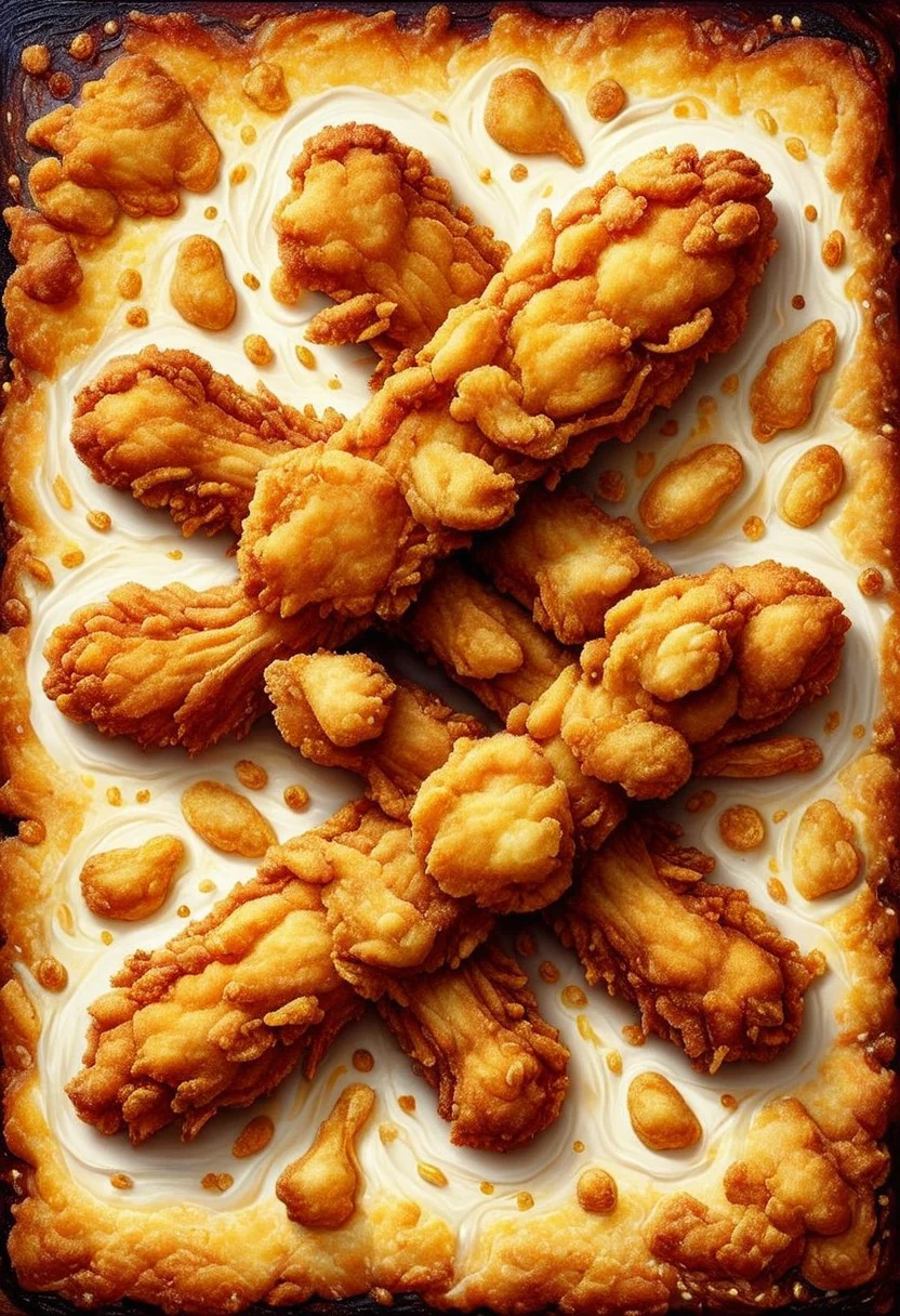 (Munch's painting The Scream made of deep fried & crispy breading:1.25), DFC, (breaded:0.3), perfect composition, elaborate, (ultra realistic:1.1), detailed background, masterpiece, best quality, highly detailed, hyper-detailed, uhd, vibrant colors, extremely detailed, exquisite detail, intricate, ultra-realistic, ultra-detailed, fried drumsticks and breading ьфву ща Deep-Fried & Crispy Style.