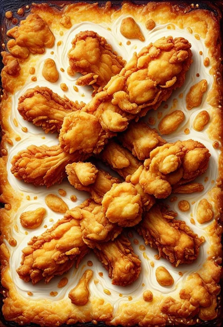 (Munch's painting The Scream made of deep fried & crispy breading:1.25), DFC, (breaded:0.3), perfect composition, elaborate, (ultra realistic:1.1), detailed background, masterpiece, best quality, highly detailed, hyper-detailed, uhd, vibrant colors, extremely detailed, exquisite detail, intricate, ultra-realistic, ultra-detailed, fried drumsticks and breading ьфву ща Deep-Fried & Crispy Style.