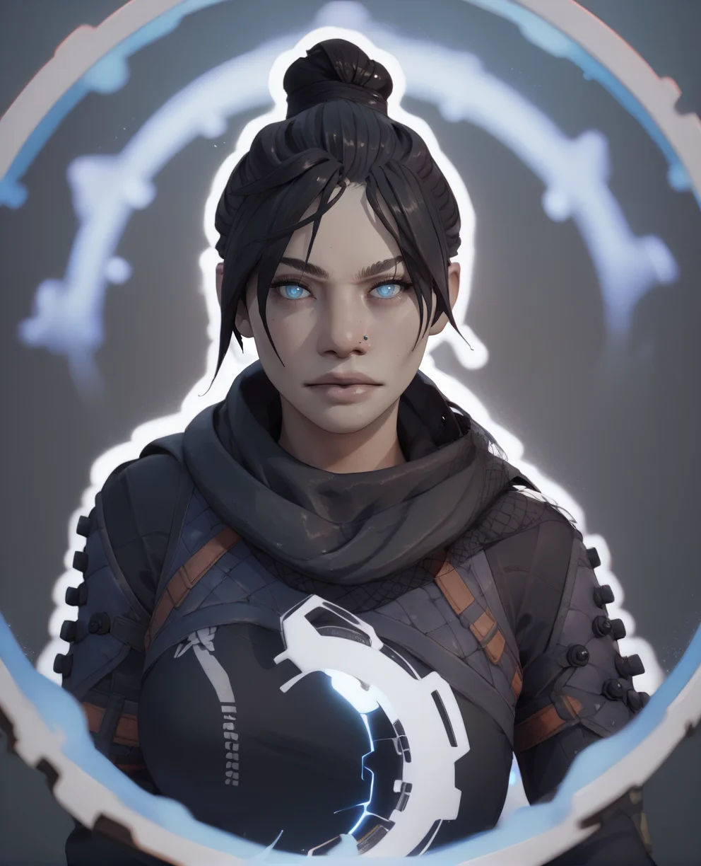 score_9,score_8_up,score_7_up,
wraithxl,black hair,single hair bun,looking at viewer,blue eyes,
scarf,nose piercing,black shirt,long sleeves,
standing,upper body,
portal \(object\),
<lora:wraith:1>,